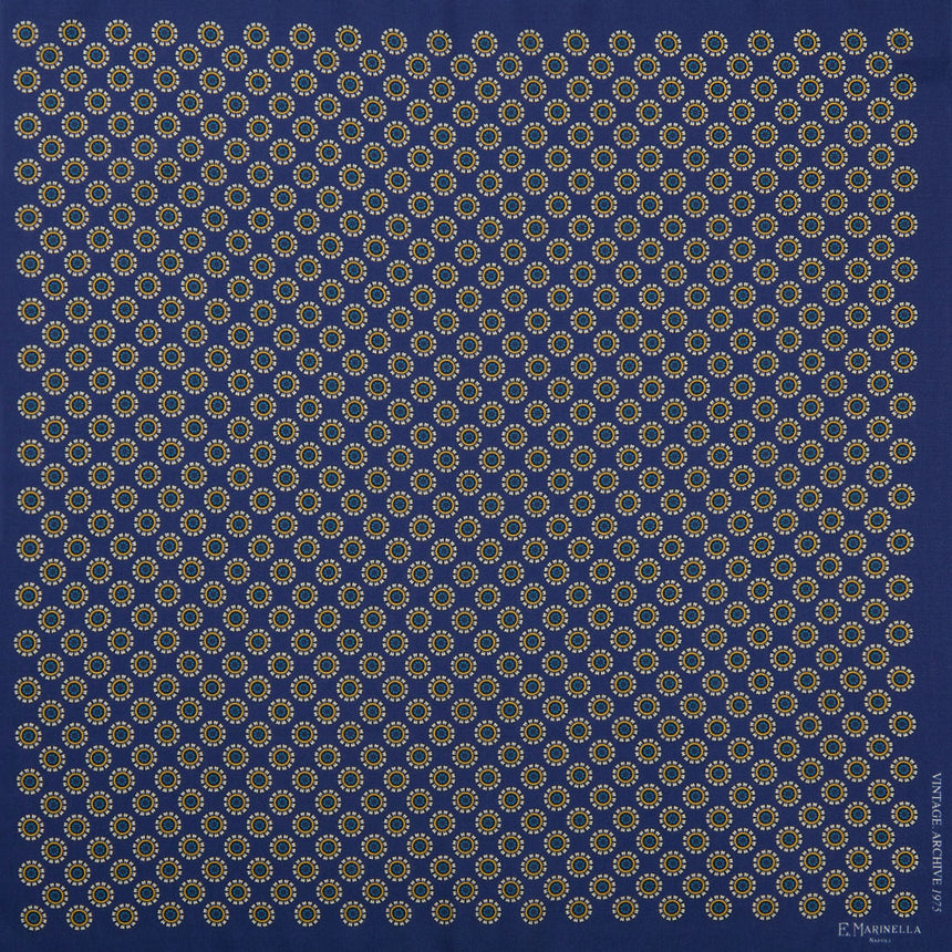 BLUE PRINTED SILK DIAMOND SHAPE SCARF