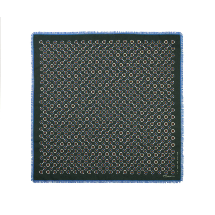DARK GREEN WOOL, CASHMERE AND SILK SCARF 65