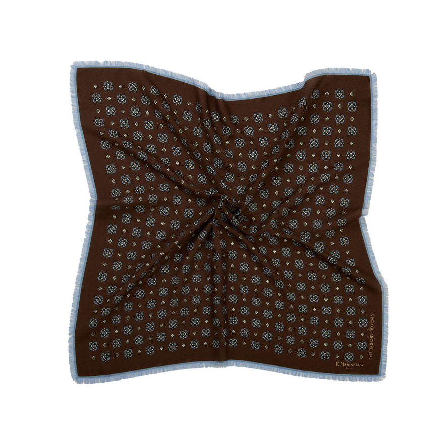 DARK BROWN WOOL, CASHMERE AND SILK SCARF 65