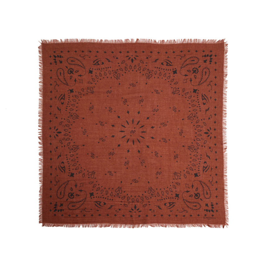 BROWN WOOL, CASHMERE AND SILK SCARF 65