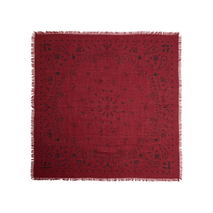 BURGUNDY WOOL, CASHMERE AND SILK SCARF 65