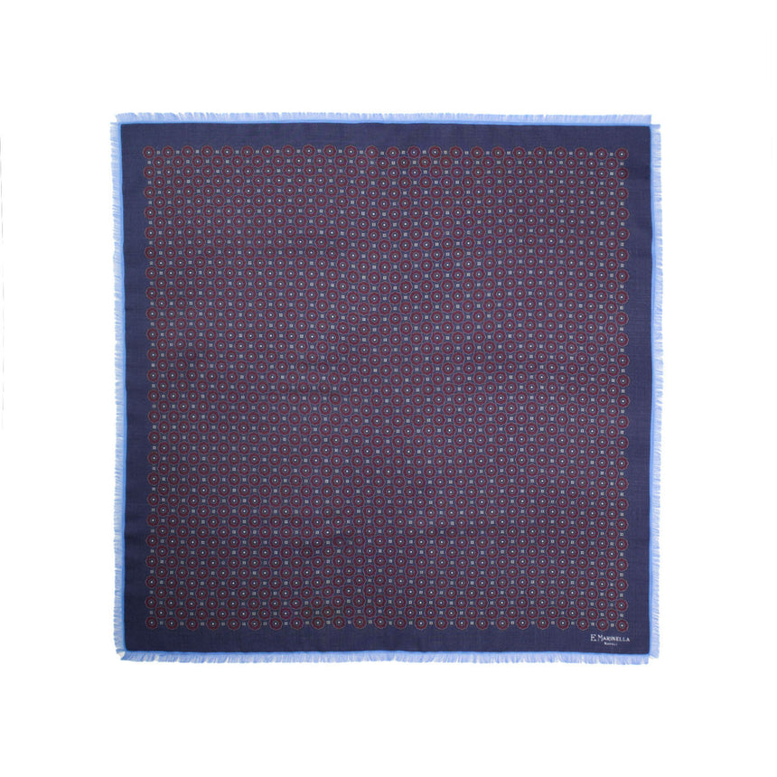 DARK BLUE WOOL, CASHMERE AND SILK SCARF 65