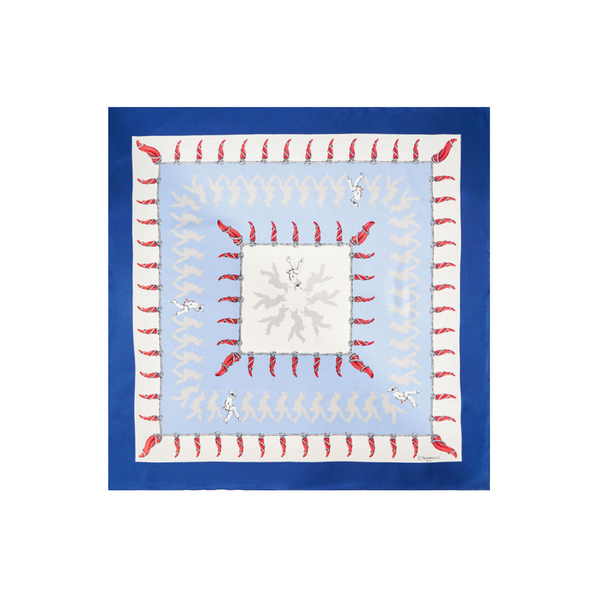 FOULARD IN SETA 90 BLU