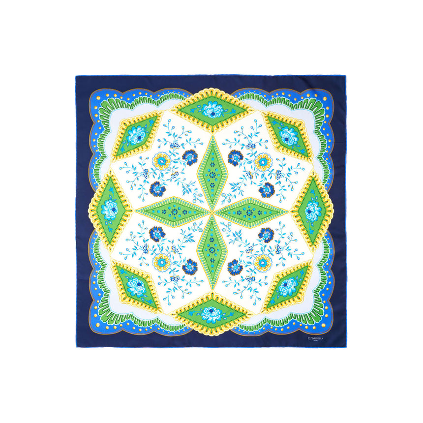 FOULARD IN SETA 90 BLU