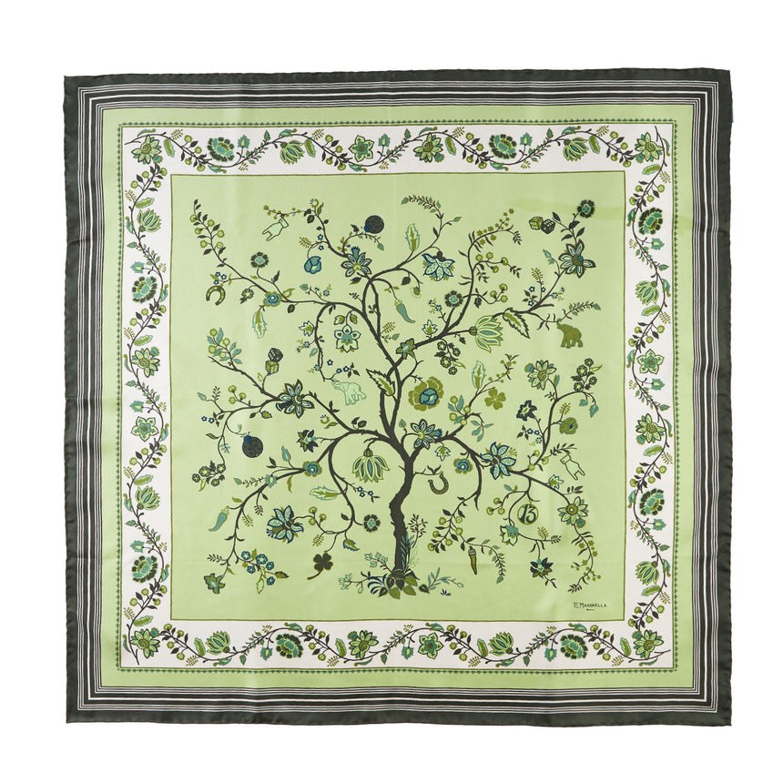 OLIVE GREEN SILK SCARF 90