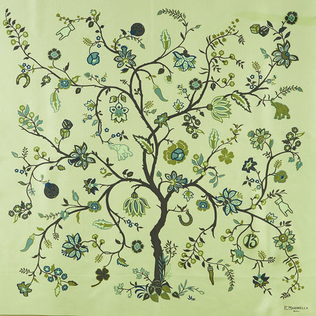 OLIVE GREEN SILK SCARF 90