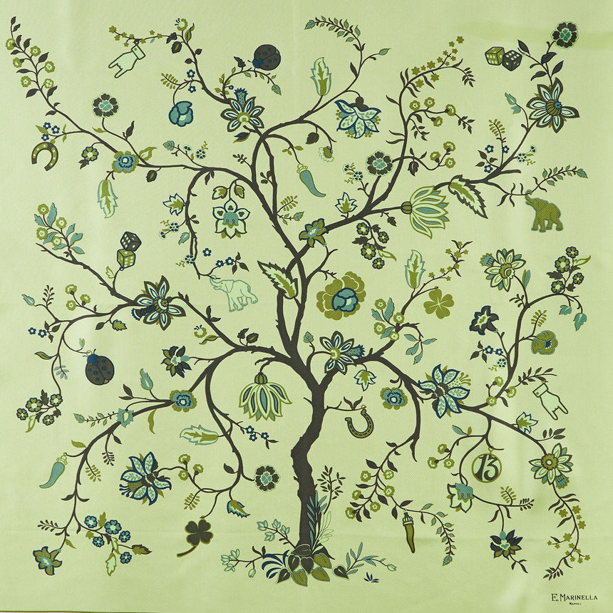 OLIVE GREEN SILK SCARF 90