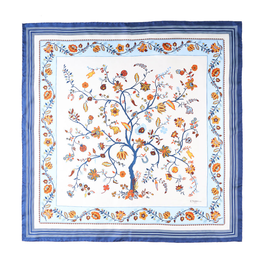 BLUE SILK SCARF 90