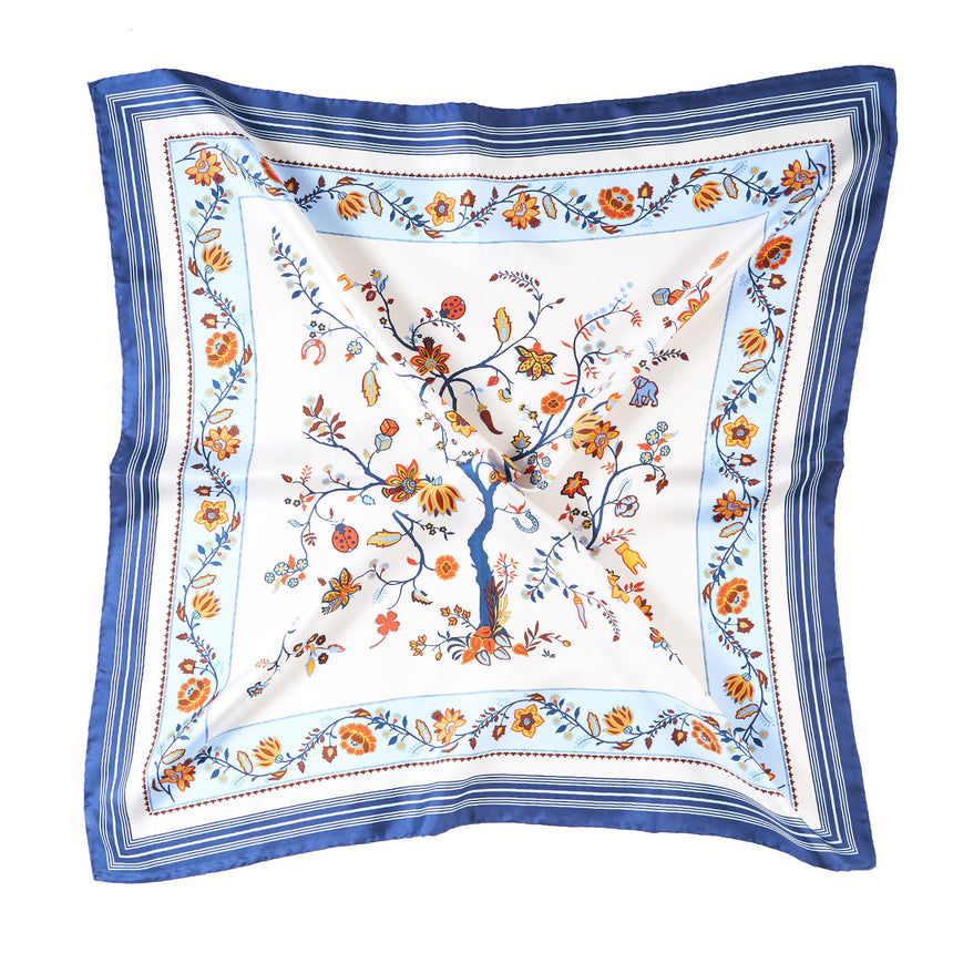 BLUE SILK SCARF 90