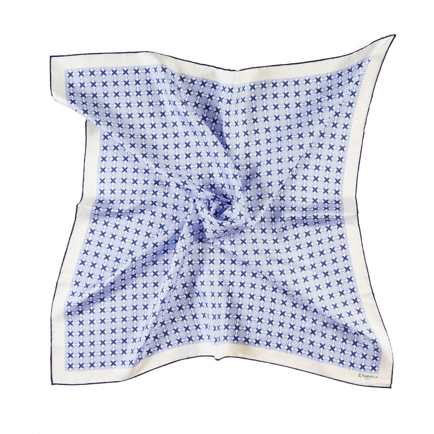 FOULARD IN SETA 90 BLU