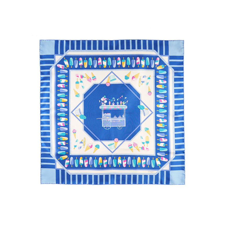 FOULARD IN SETA 90 BLU