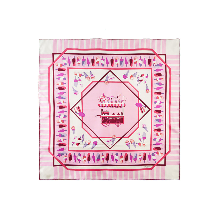 FOULARD IN SETA 90 ROSA