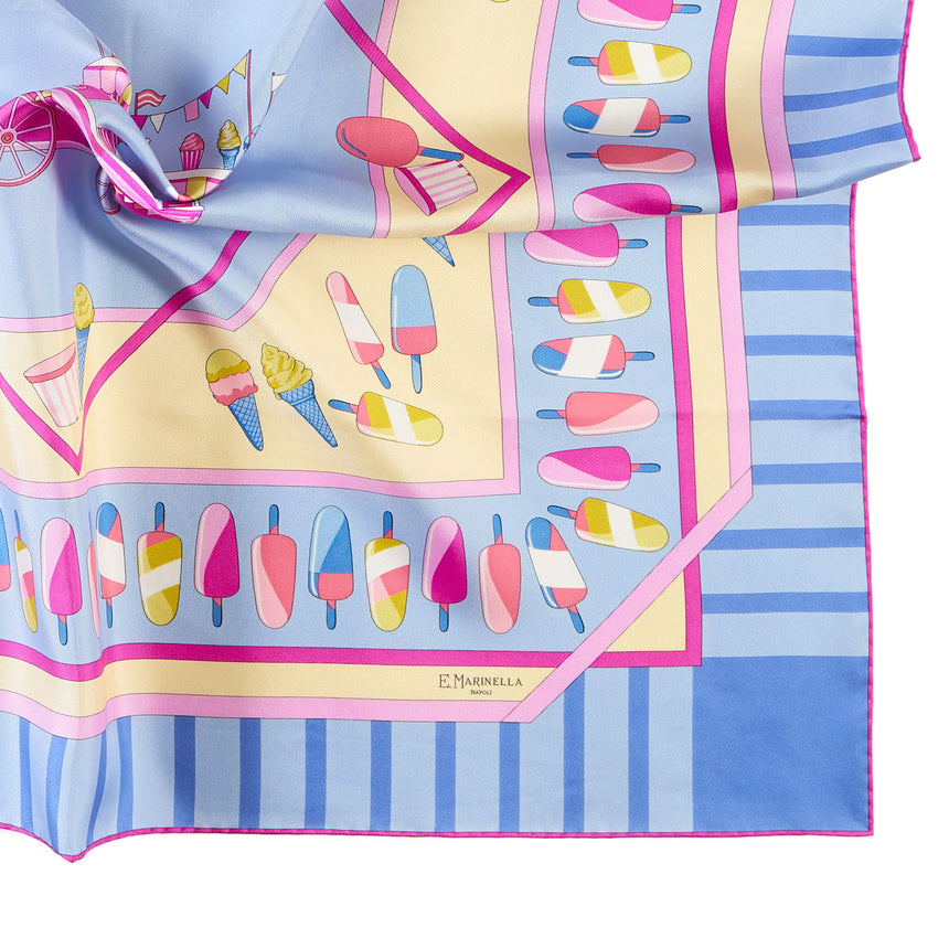 LIGHT BLUE SILK SCARF 90