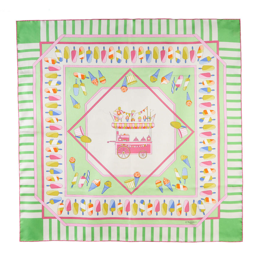 LIGHT GREEN SILK SCARF 90