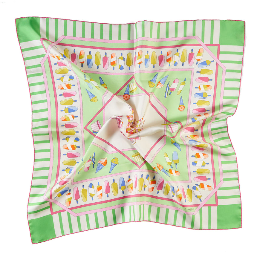 LIGHT GREEN SILK SCARF 90
