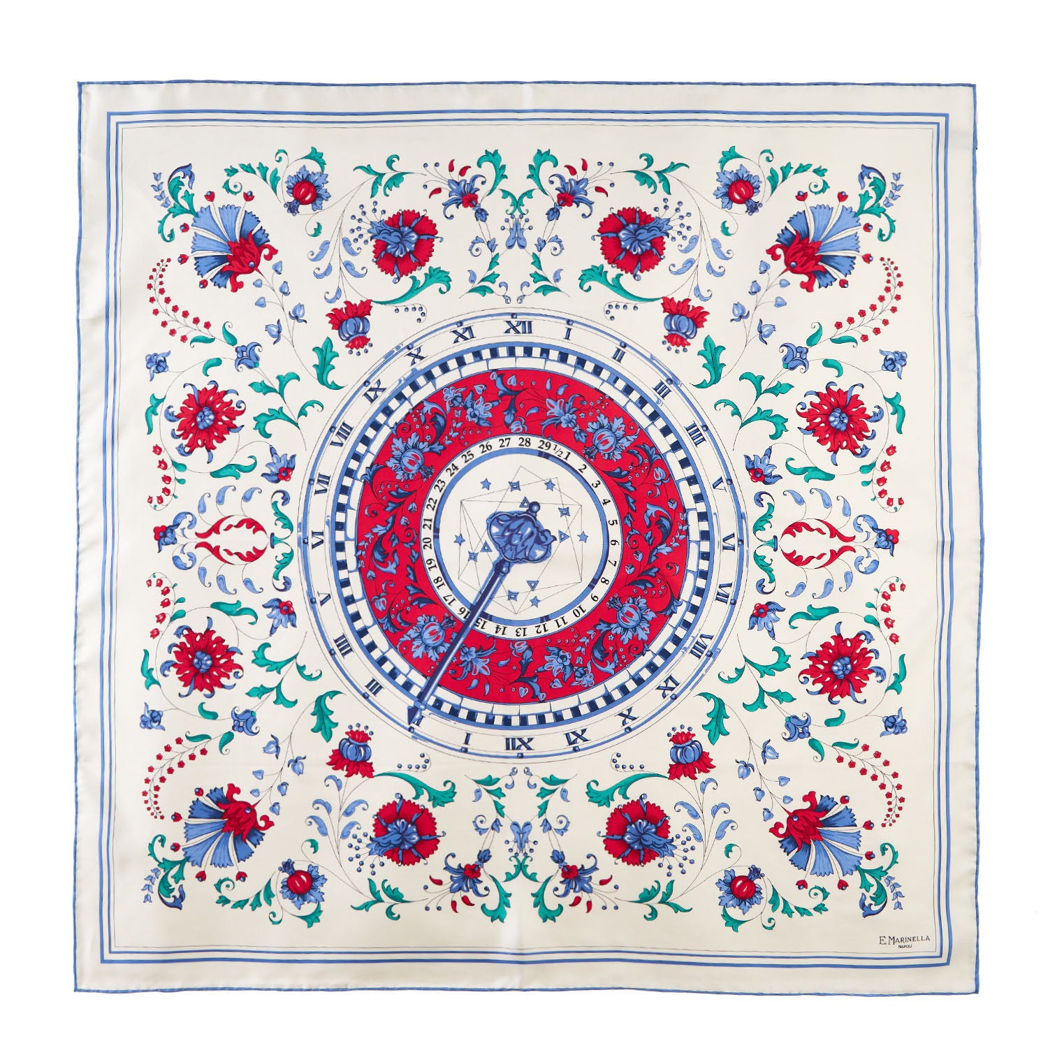 E. Marinella シルクスカーフ 90cm Blue Silk Scarf 90 - A Summer In Capri – E.Marinella