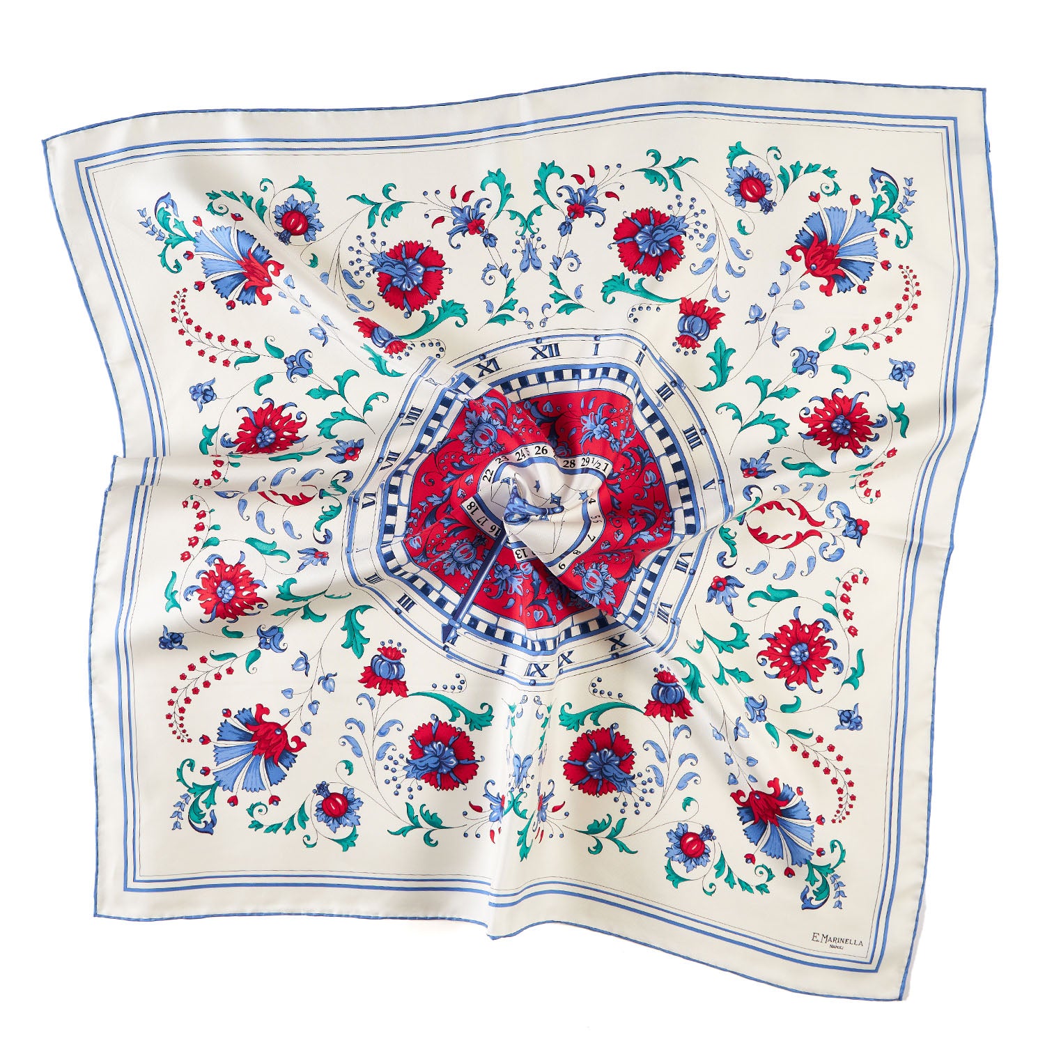 E. Marinella シルクスカーフ 90cm Blue Silk Scarf 90 - A Summer In Capri – E.Marinella