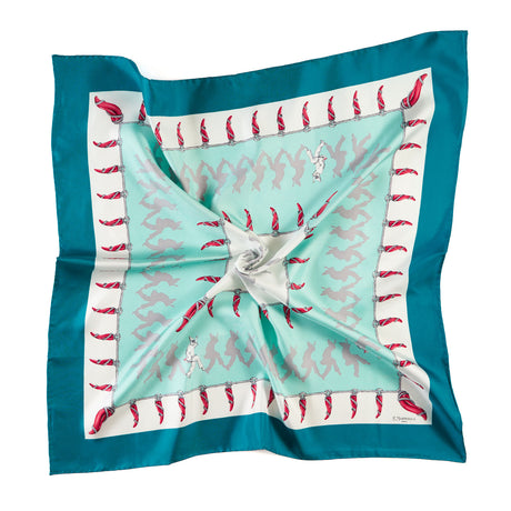 GREEN SILK SCARF 90