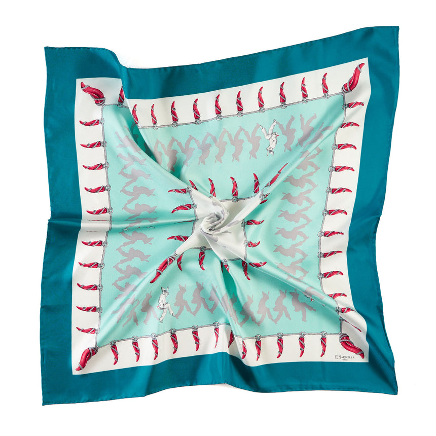 GREEN SILK SCARF 90