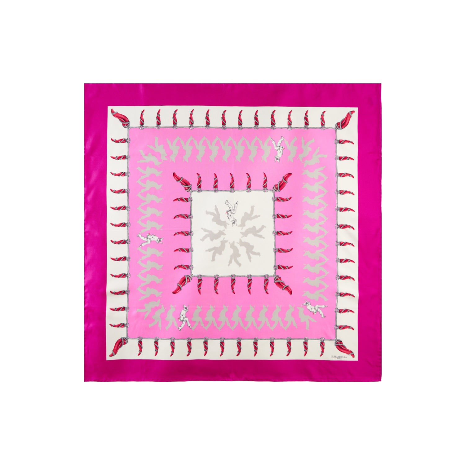 Fucsia Silk Scarf 90 - Lucky Pulcinella – E.Marinella
