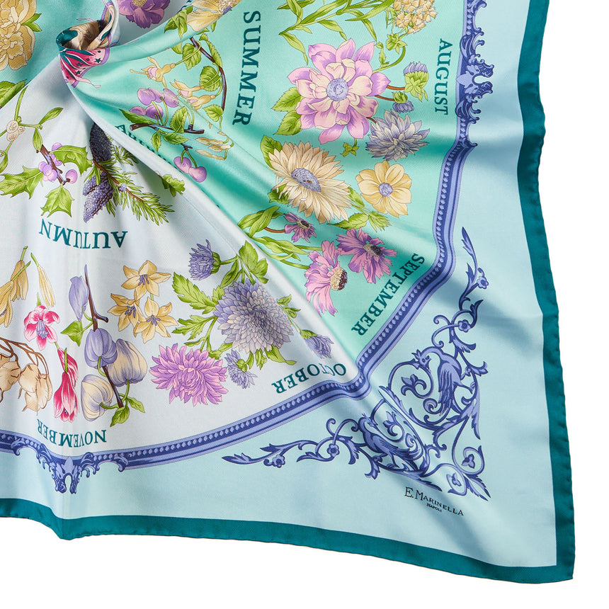 GREEN SILK SCARF 90