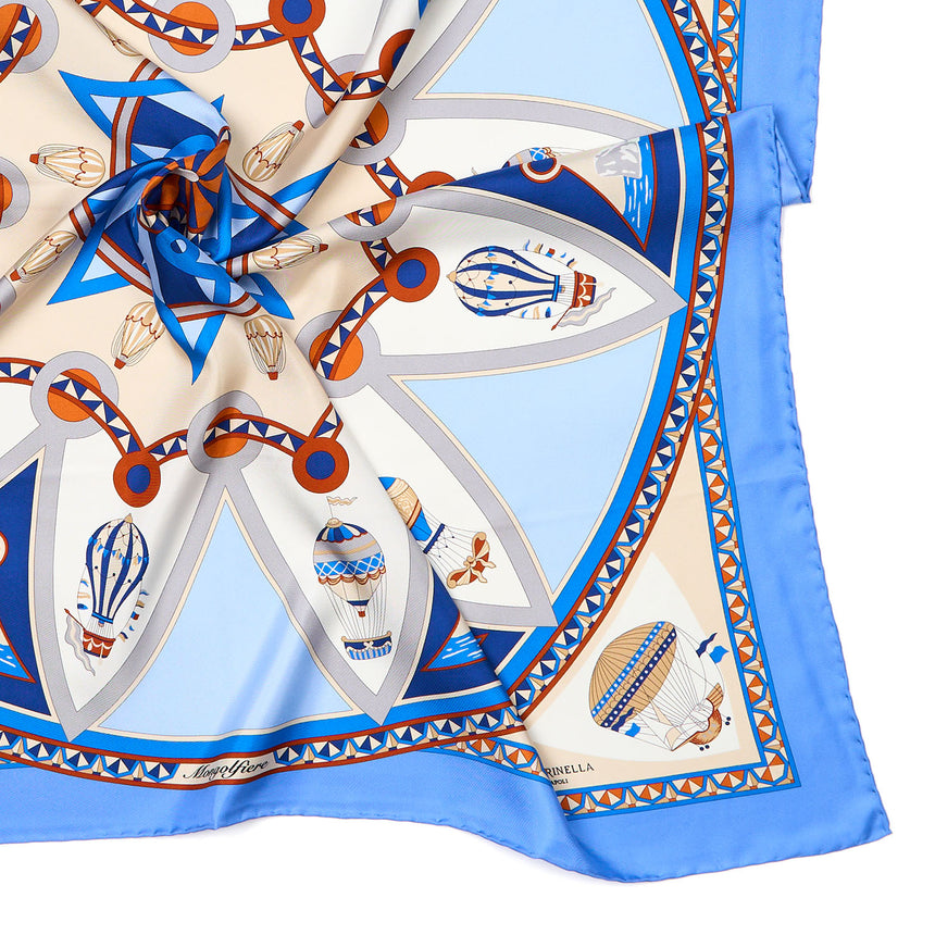 FOULARD IN SETA 90 AZZURRO POLVERE