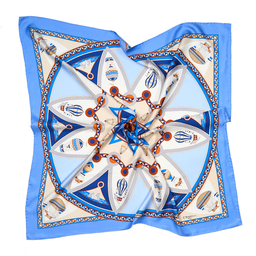 FOULARD IN SETA 90 AZZURRO POLVERE