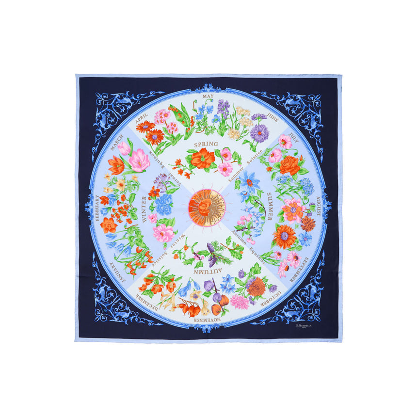 FOULARD IN SETA 90 BLU SCURO