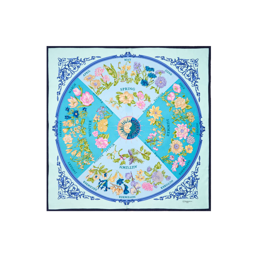 FOULARD IN SETA 90 AZZURRO