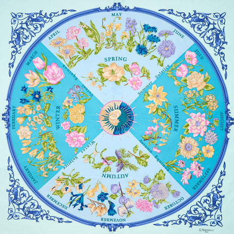 FOULARD IN SETA 90 BLU