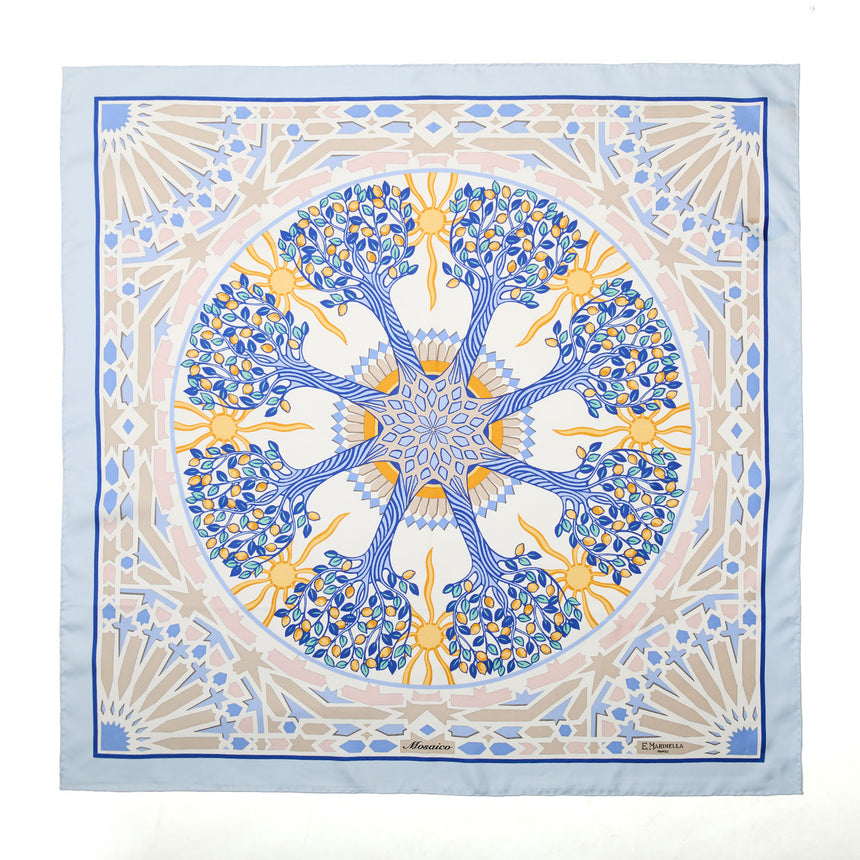 LIGHT BLUE SILK SCARF 90