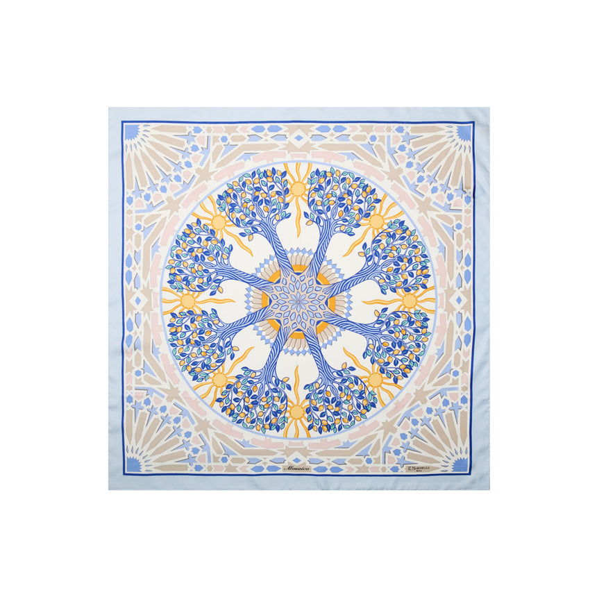 FOULARD IN SETA 90 AZZURRO
