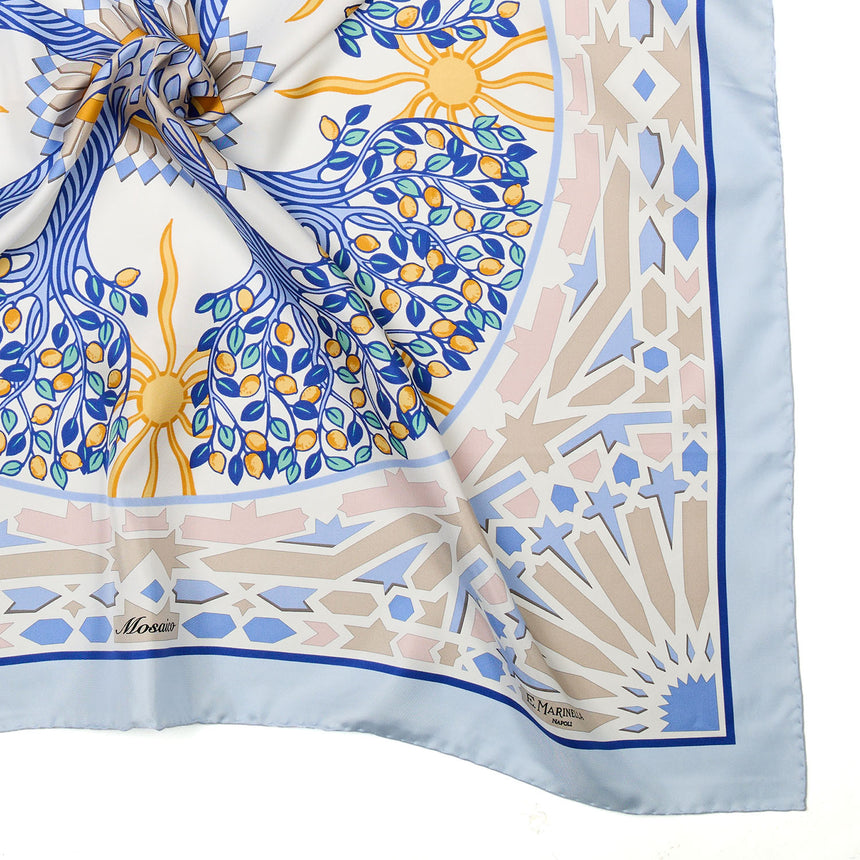 LIGHT BLUE SILK SCARF 90