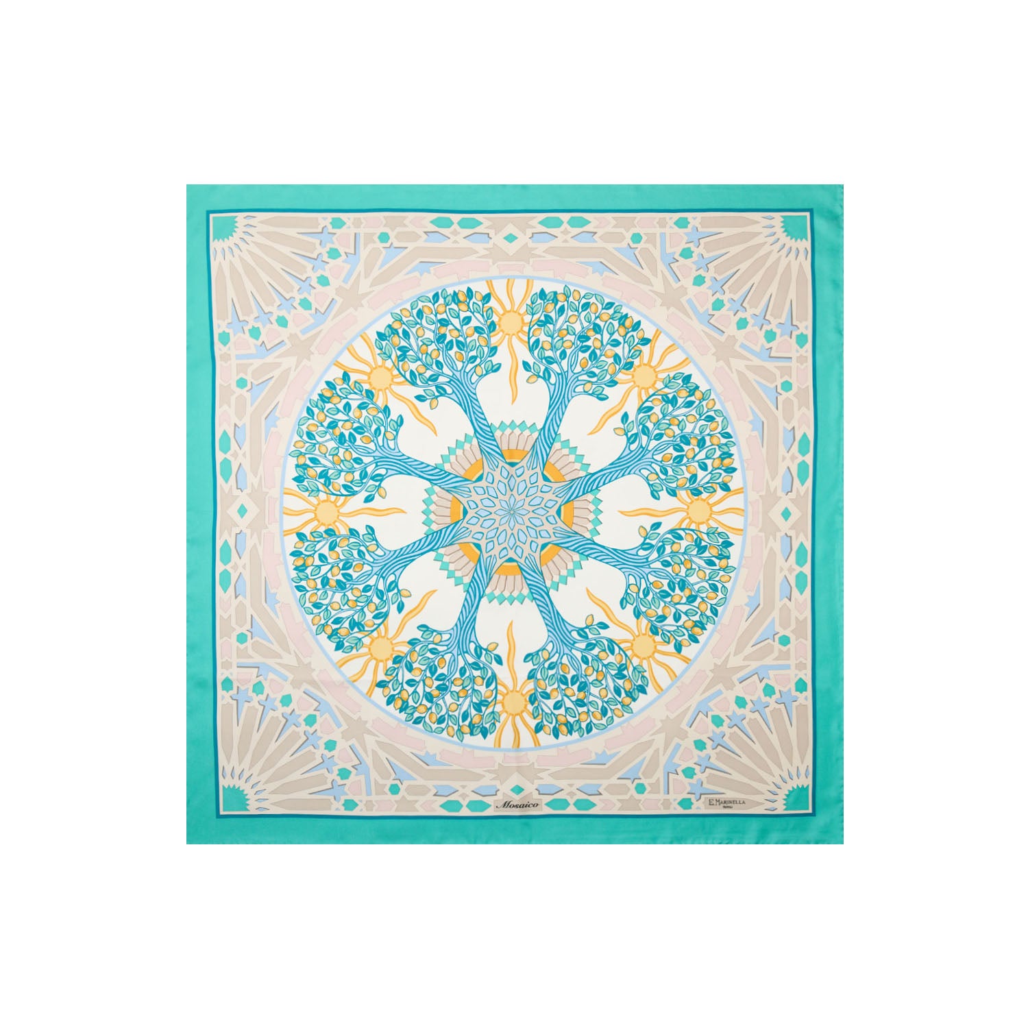 Green Silk Scarf 90 - The Mosaic – E.Marinella