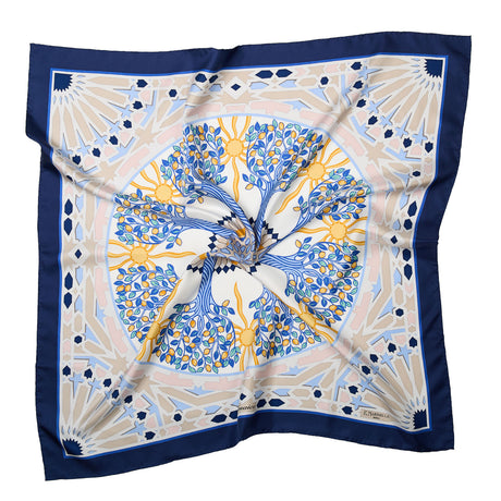 FOULARD IN SETA 90 BLU