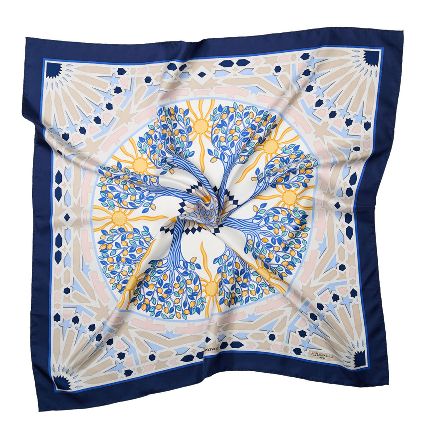 BLUE SILK SCARF 90