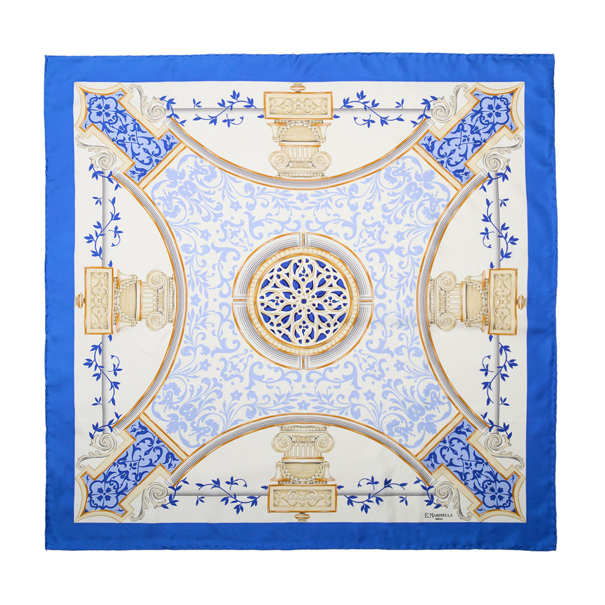 FOULARD IN SETA 90 AZZURRO POLVERE