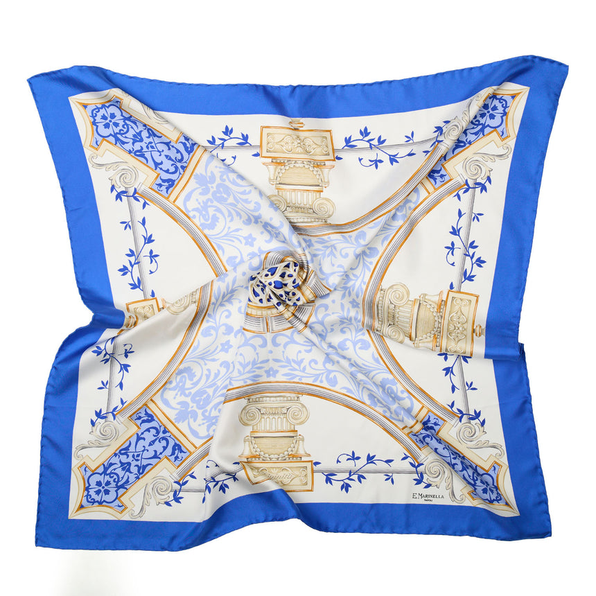 FOULARD IN SETA 90 AZZURRO POLVERE