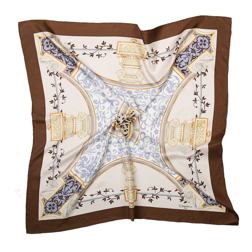 FOULARD IN SETA 90 MARRONE CHIARO
