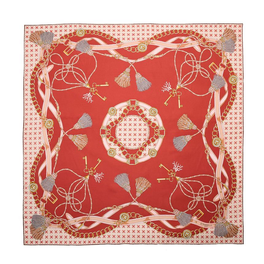 FOULARD IN SETA 90 MARRONE CHIARO