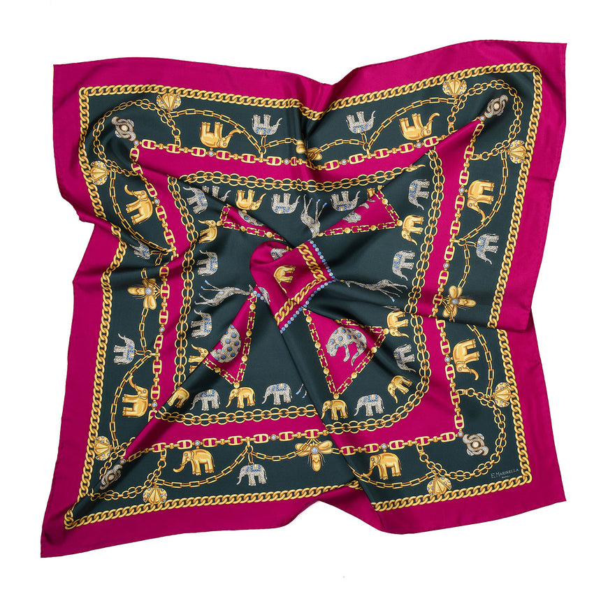 FUCHSIA SILK SCARF 90