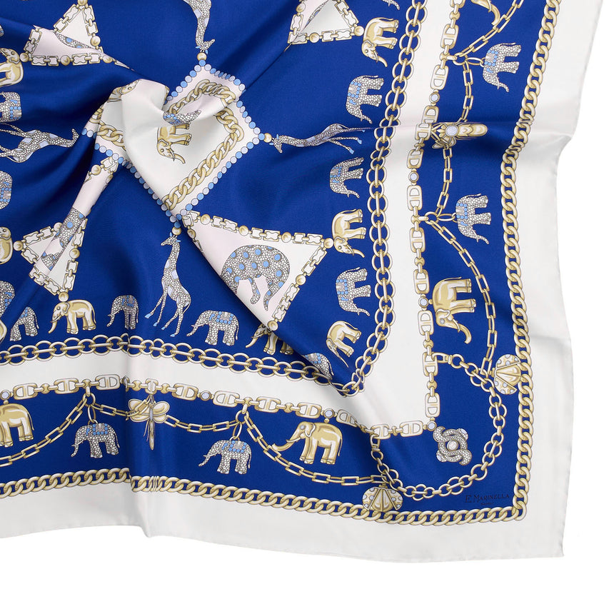 BLUE SILK SCARF 90