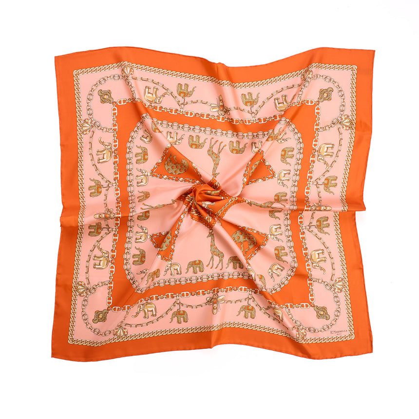 ORANGE SILK SCARF 90