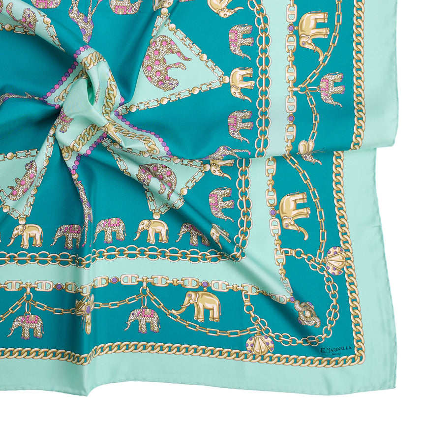 GREEN SILK SCARF 90