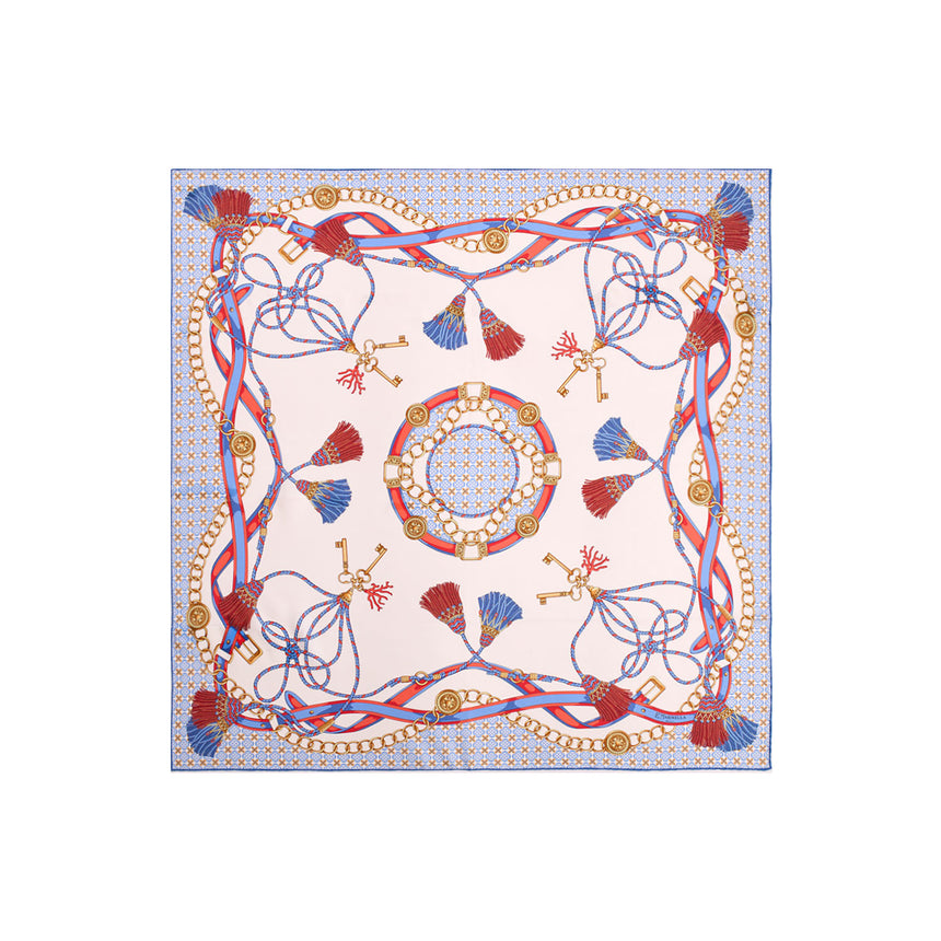 BLUE SILK SCARF 90