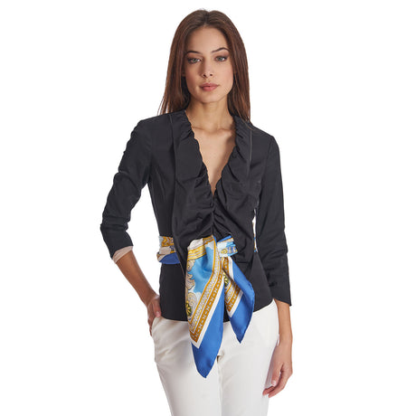 FOULARD IN SETA 90 BLU