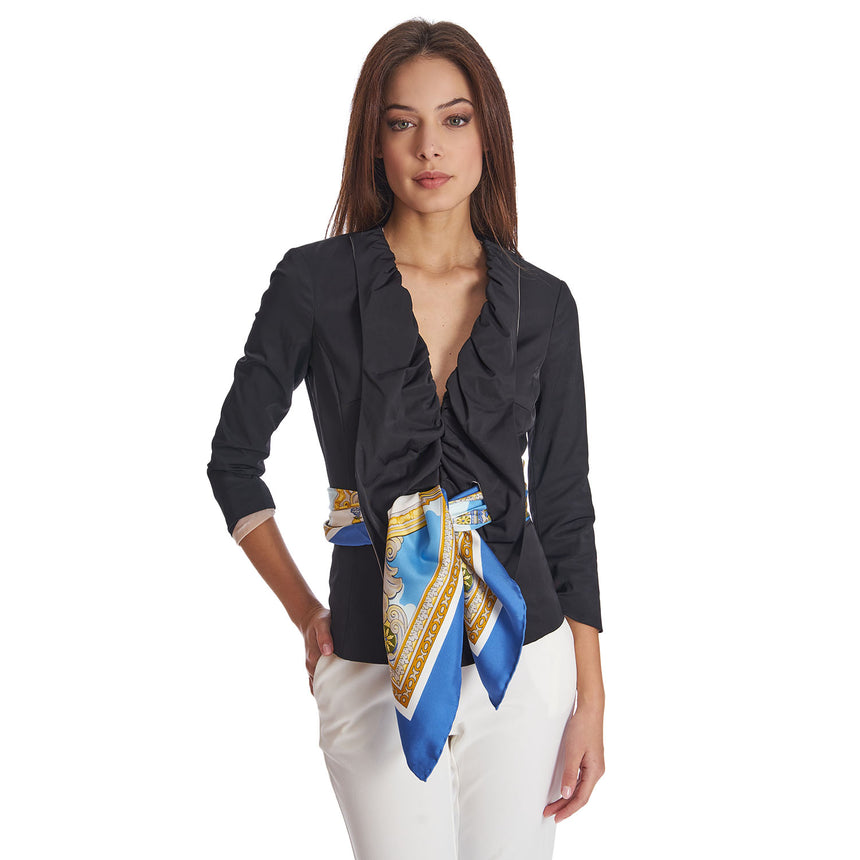 FOULARD IN SETA 90 BLU