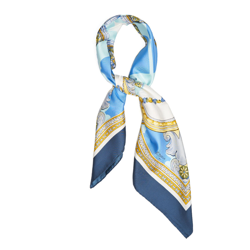 FOULARD IN SETA 90 BLU