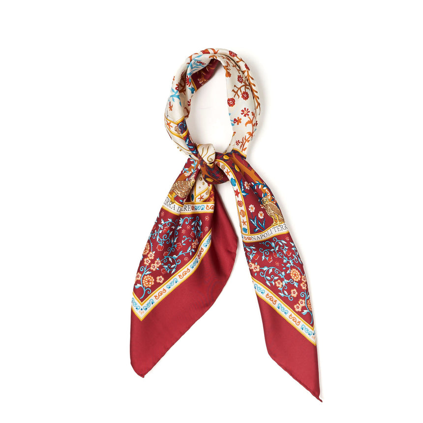 BURGUNDY SILK SCARF 90