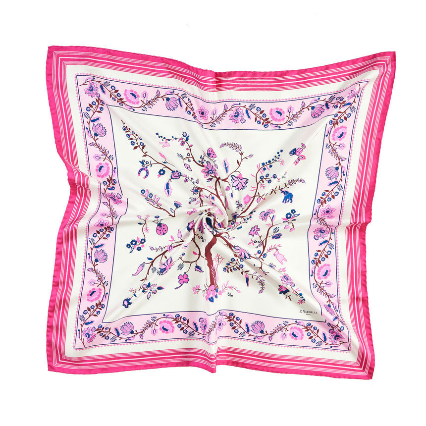 FUCHSIA SILK SCARF 90